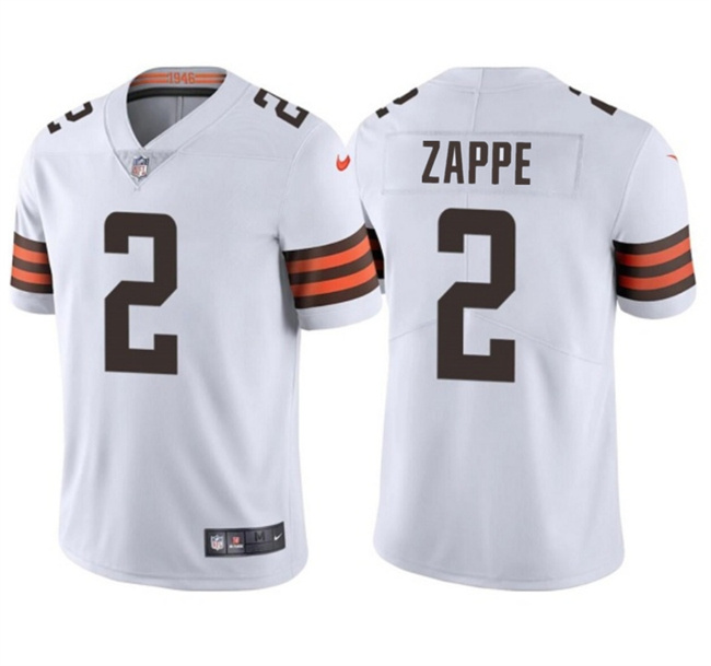 Men's Cleveland Browns #2 Bailey Zappe White Vapor Limited Stitched Football Jersey Men's Cleveland Browns #2 Bailey Zappe White Vapor Limited Stitched Football Jersey