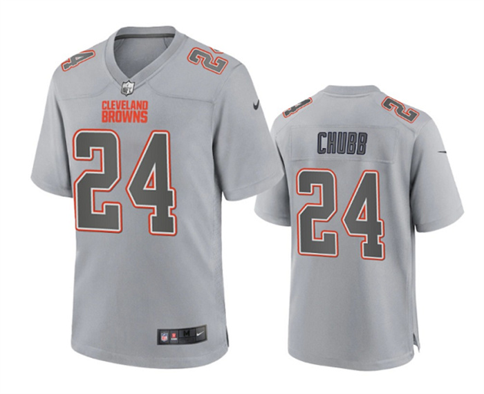 Men's Cleveland Browns #24 Nick Chubb Grey Atmosphere Fashion Stitched Game Jersey Men's Cleveland Browns #24 Nick Chubb Grey Atmosphere Fashion Stitched Game Jersey