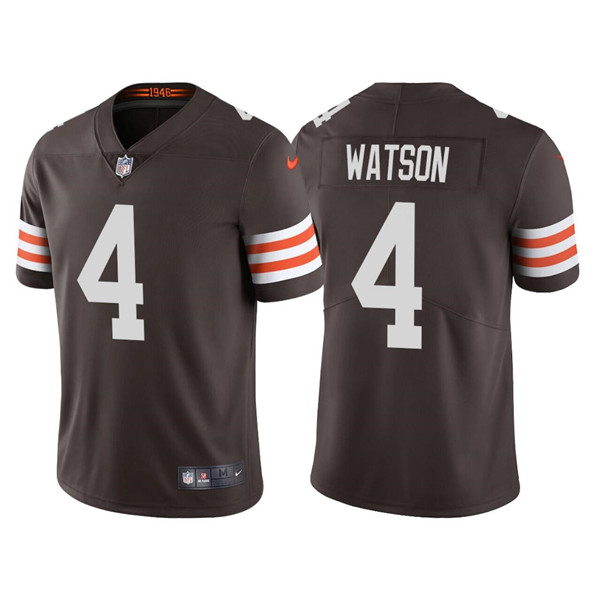 Men's Cleveland Browns #4 Deshaun Watson Brown Vapor Untouchable Limited Stitched Jersey Men's Cleveland Browns #4 Deshaun Watson Brown Vapor Untouchable Limited Stitched Jersey