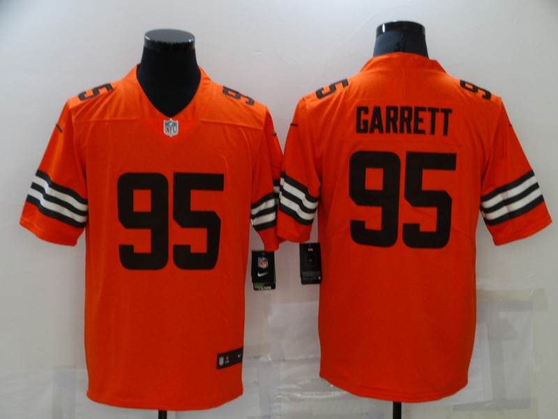 Men's Cleveland Browns #95 Myles Garrett Orange 2021 Inverted Legend Stitched Nike Limited Jersey Men's Cleveland Browns #95 Myles Garrett Orange 2021 Inverted Legend Stitched Nike Limited Jersey