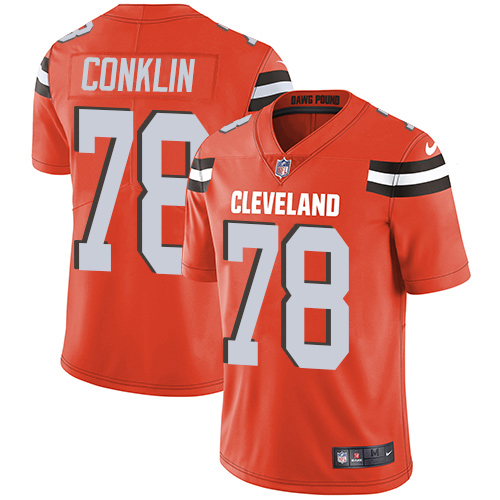 Nike Browns #78 Jack Conklin Orange Alternate Men's Stitched NFL Vapor Untouchable Limited Jersey Nike Browns #78 Jack Conklin Orange Alternate Men's Stitched NFL Vapor Untouchable Limited Jersey