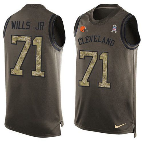 Nike Browns #71 Jedrick Wills JR Green Men's Stitched NFL Limited Salute To Service Tank Top Jersey Nike Browns #71 Jedrick Wills JR Green Men's Stitched NFL Limited Salute To Service Tank Top Jersey