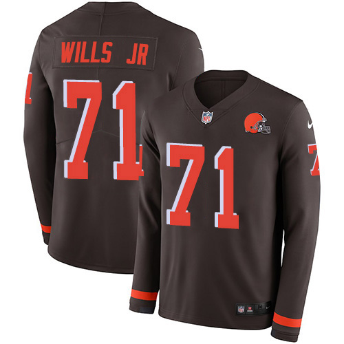 Nike Browns #71 Jedrick Wills JR Brown Team Color Men's Stitched NFL Limited Therma Long Sleeve Jersey Nike Browns #71 Jedrick Wills JR Brown Team Color Men's Stitched NFL Limited Therma Long Sleeve Jersey
