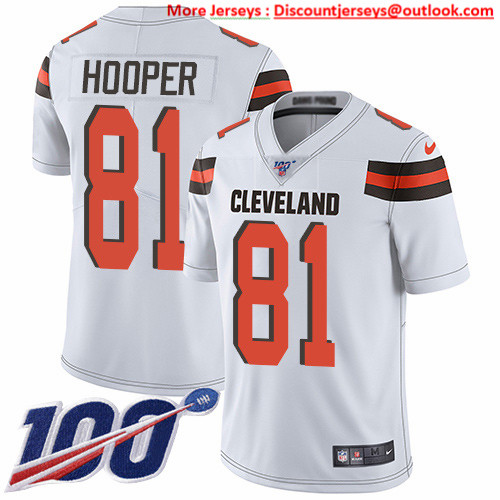 Nike Browns #81 Austin Hooper White Men's Stitched NFL 100th Season Vapor Untouchable Limited Jersey Nike Browns #81 Austin Hooper White Men's Stitched NFL 100th Season Vapor Untouchable Limited Jersey