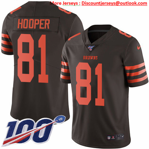 Nike Browns #81 Austin Hooper Brown Men's Stitched NFL Limited Rush 100th Season Jersey Nike Browns #81 Austin Hooper Brown Men's Stitched NFL Limited Rush 100th Season Jersey