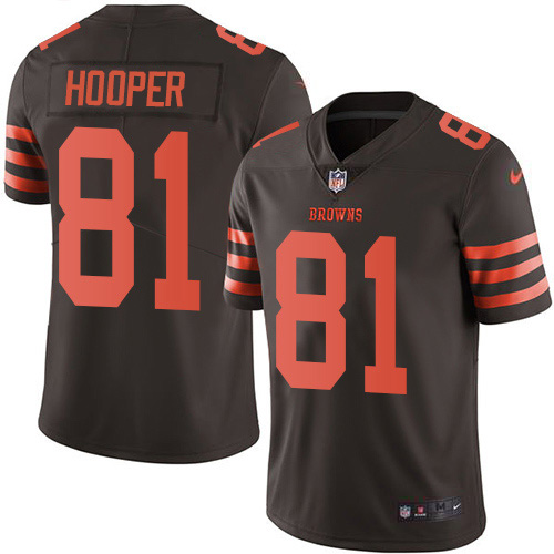Nike Browns #81 Austin Hooper Brown Men's Stitched NFL Limited Rush Jersey Nike Browns #81 Austin Hooper Brown Men's Stitched NFL Limited Rush Jersey