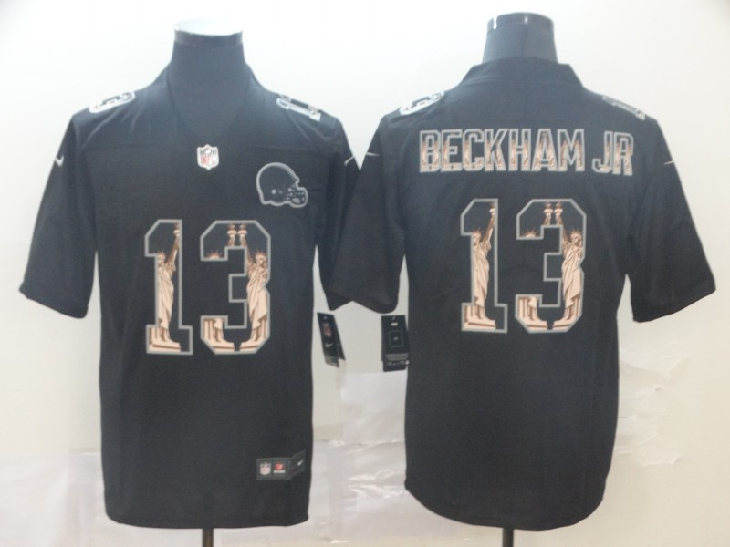 Nike Browns 13 Odell Beckham Jr. Black Statue Of Liberty Limited Jersey Nike Browns 13 Odell Beckham Jr. Black Statue Of Liberty Limited Jersey