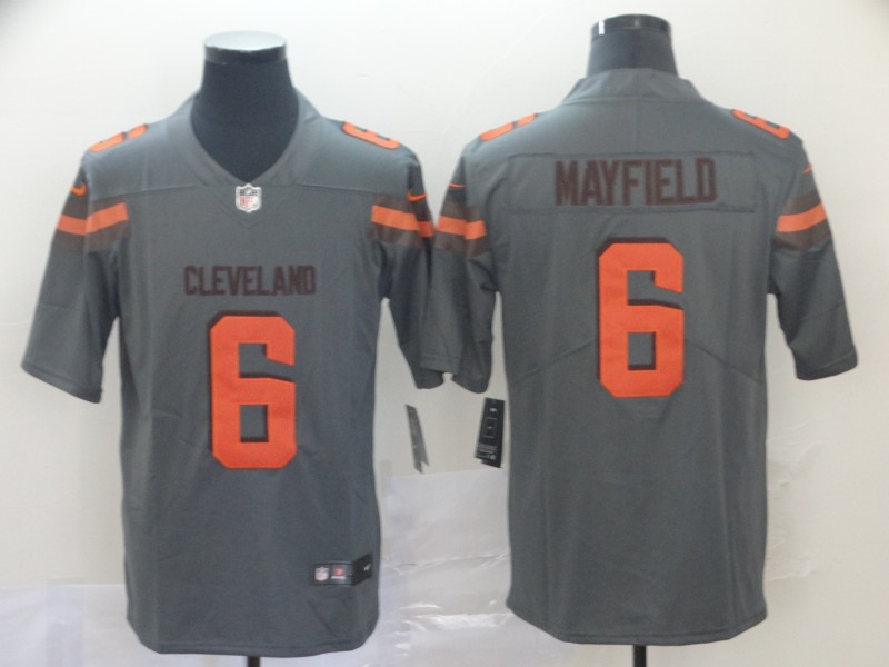 Nike Browns 6 Baker Mayfield Gray Inverted Legend Limited Jersey Nike Browns 6 Baker Mayfield Gray Inverted Legend Limited Jersey