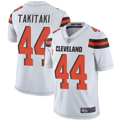 Browns #44 Sione Takitaki White Men's Stitched Football Vapor Untouchable Limited Jersey Browns #44 Sione Takitaki White Men's Stitched Football Vapor Untouchable Limited Jersey