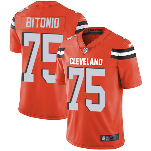 Nike Browns #75 Joel Bitonio Orange Alternate Men's Stitched NFL Vapor Untouchable Limited Jersey Nike Browns #75 Joel Bitonio Orange Alternate Men's Stitched NFL Vapor Untouchable Limited Jersey