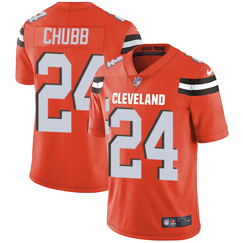 Nike Browns #24 Nick Chubb Orange Alternate Men's Stitched NFL Vapor Untouchable Limited Jersey Nike Browns #24 Nick Chubb Orange Alternate Men's Stitched NFL Vapor Untouchable Limited Jersey