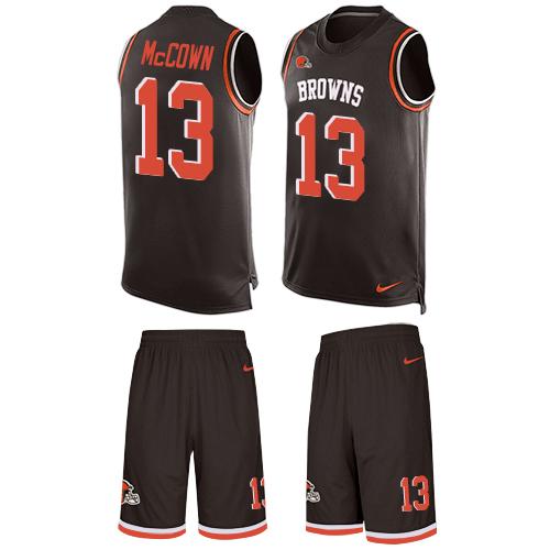 Nike Browns #13 Josh McCown Brown Team Color Men's Stitched NFL Limited Tank Top Suit Jersey Nike Browns #13 Josh McCown Brown Team Color Men's Stitched NFL Limited Tank Top Suit Jersey