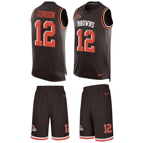Nike Browns #12 Josh Gordon Brown Team Color Men's Stitched NFL Limited Tank Top Suit Jersey Nike Browns #12 Josh Gordon Brown Team Color Men's Stitched NFL Limited Tank Top Suit Jersey