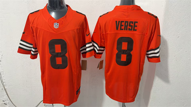 Men's Cleveland Browns #8 Jared Verse Orange 2026 Vapor Limited Stitched Football Jersey