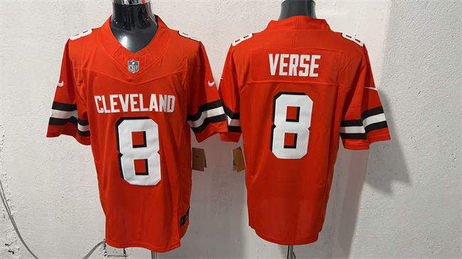 Men's Cleveland Browns #8 Jared Verse Orange Vapor Limited Stitched Football Jersey