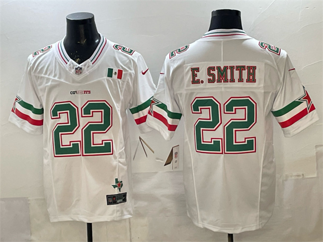 Men's Dallas Cowboys #22 Emmitt Smith 2024 Mexico White F.U.S.E. Stitched Football Jersey Men's Dallas Cowboys #22 Emmitt Smith 2024 Mexico White F.U.S.E. Stitched Football Jersey