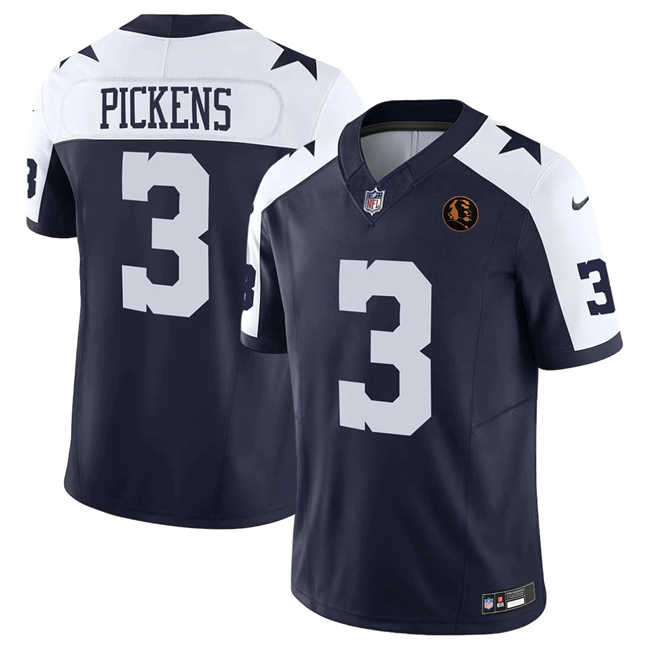 Men's Dallas Cowboys #3 George pickens Navy 2023 F.U.S.E. With John Madden Patch Thanksgiving Vapor Limited Stitched Football Jersey Men's Dallas Cowboys #3 George pickens Navy 2023 F.U.S.E. With John Madden Patch Thanksgiving Vapor Limited Stitched Football Jersey