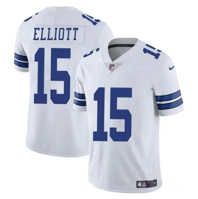 Men's Dallas Cowboys #15 Ezekiel Elliott White Vapor Untouchable Limited Stitched Football Jersey Men's Dallas Cowboys #15 Ezekiel Elliott White Vapor Untouchable Limited Stitched Football Jersey