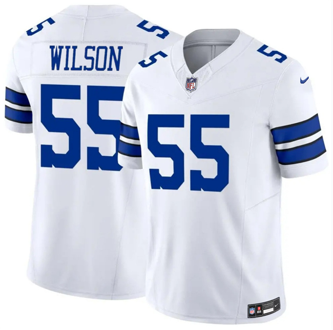 Men's Dallas Cowboys #55 Logan Wilson White 2025 F.U.S.E Vapor Untouchable Limited Stitched Football Jersey Men's Dallas Cowboys #55 Logan Wilson White 2025 F.U.S.E Vapor Untouchable Limited Stitched Football Jersey