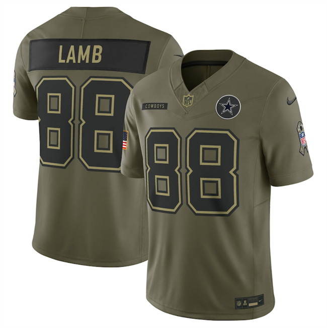 Men's Dallas Cowboys #88 CeeDee Lamb Olive 2025 Salute to Service Limited Stitched Football Jersey Men's Dallas Cowboys #88 CeeDee Lamb Olive 2025 Salute to Service Limited Stitched Football Jersey