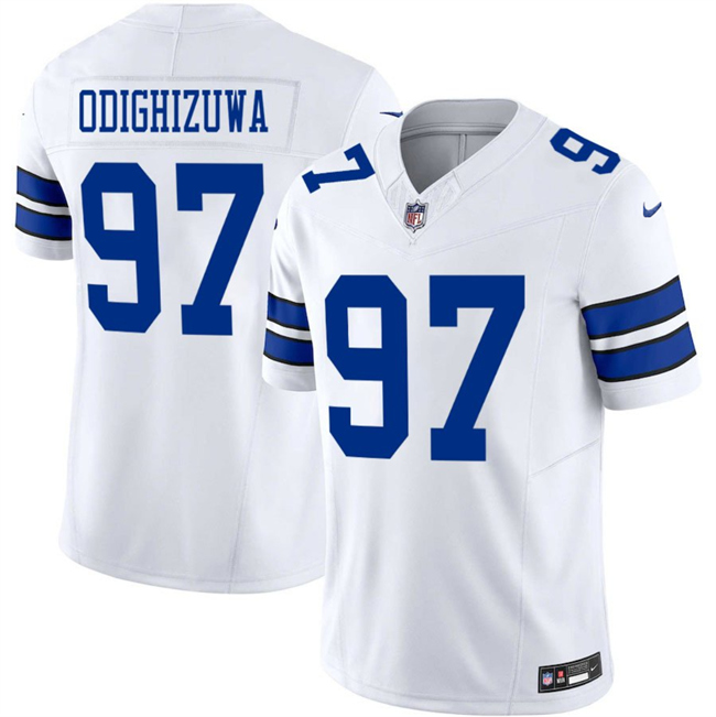 Men's Dallas Cowboys #97 Osa Odighizuwa White 2025 F.U.S.E Vapor Untouchable Limited Stitched Football Jersey Men's Dallas Cowboys #97 Osa Odighizuwa White 2025 F.U.S.E Vapor Untouchable Limited Stitched Football Jersey