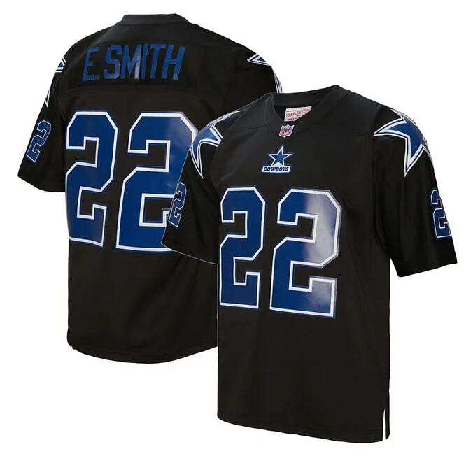 Men's Dallas Cowboys #22 Emmitt Smith Black Throwback Limited Stitched Football Jersey Men's Dallas Cowboys #22 Emmitt Smith Black Throwback Limited Stitched Football Jersey