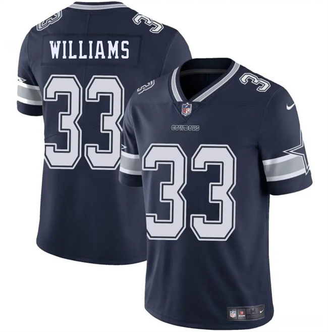 Men's Dallas Cowboys #33 Javonte Williams Navy Blue 2025 Vapor Untouchable Limited Stitched Football Jersey Men's Dallas Cowboys #33 Javonte Williams Navy Blue 2025 Vapor Untouchable Limited Stitched Football Jersey