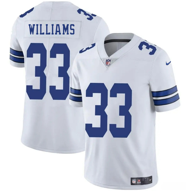 Men's Dallas Cowboys #33 Javonte Williams White 2025 Vapor Untouchable Limited Stitched Football Jersey Men's Dallas Cowboys #33 Javonte Williams White 2025 Vapor Untouchable Limited Stitched Football Jersey