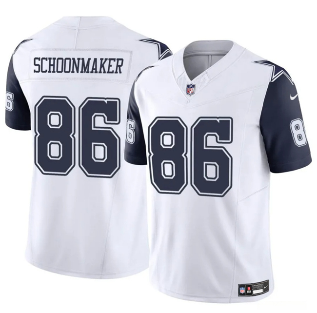 Men's Dallas Cowboys #86 Luke Schoonmaker White 2023 F.U.S.E Vapor Untouchable Limited Stitched Football Jersey 1 Men's Dallas Cowboys #86 Luke Schoonmaker White 2023 F.U.S.E Vapor Untouchable Limited Stitched Football Jersey 1
