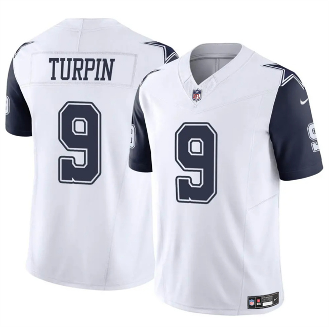 Men's Dallas Cowboys #9 KaVontae Turpin White 2023 F.U.S.E Vapor Untouchable Limited Stitched Football Jersey 1 Men's Dallas Cowboys #9 KaVontae Turpin White 2023 F.U.S.E Vapor Untouchable Limited Stitched Football Jersey 1