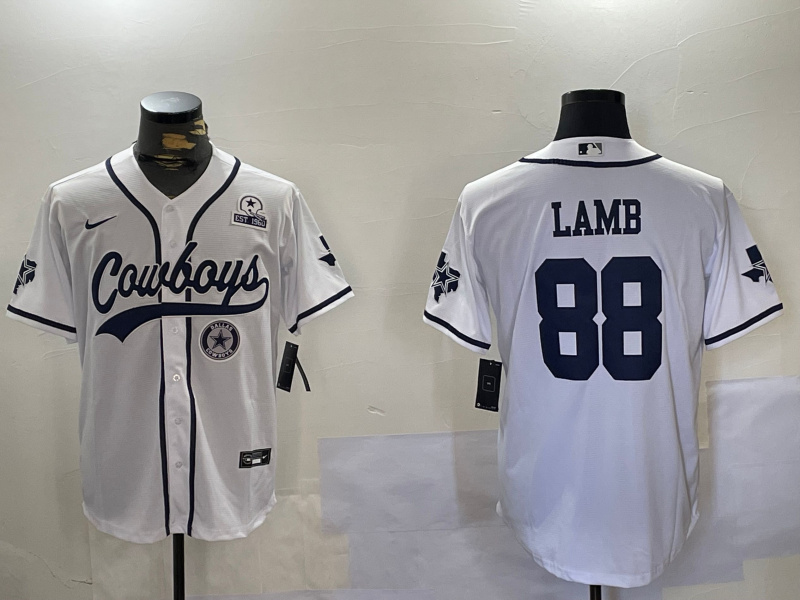 Men's Dallas Cowboys #88 CeeDee Lamb White 2022 Olive Salute To Service Cool Base Stitched Baseball Jersey 3 Men's Dallas Cowboys #88 CeeDee Lamb White 2022 Olive Salute To Service Cool Base Stitched Baseball Jersey 3