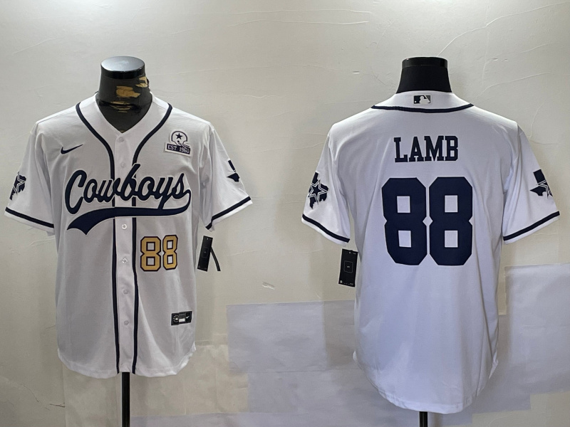 Men's Dallas Cowboys #88 CeeDee Lamb White 2022 Olive Salute To Service Cool Base Stitched Baseball Jersey 2 Men's Dallas Cowboys #88 CeeDee Lamb White 2022 Olive Salute To Service Cool Base Stitched Baseball Jersey 2