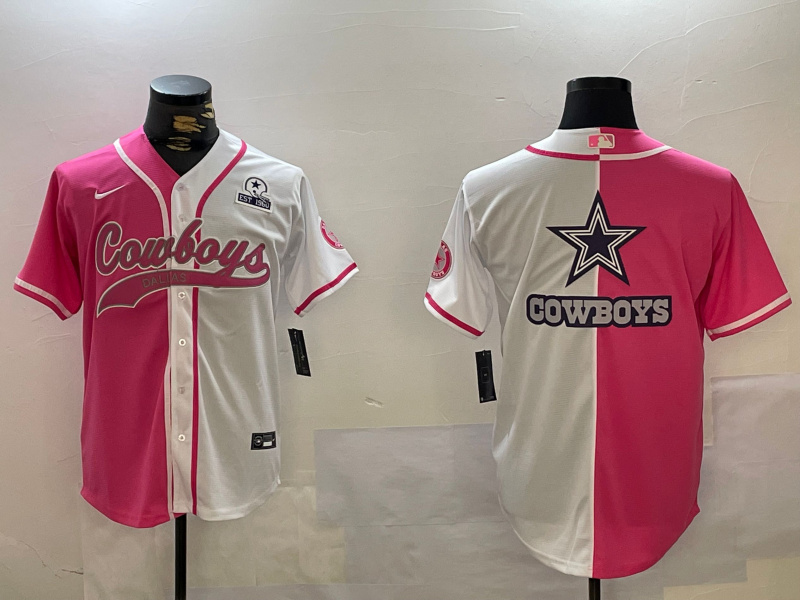 Men's Dallas Cowboys big logo Red White With Patch Cool Base Stitched Baseball Jersey 6 Men's Dallas Cowboys big logo Red White With Patch Cool Base Stitched Baseball Jersey 6
