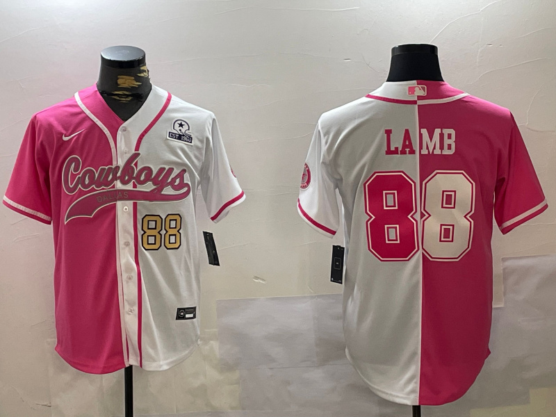 Men's Dallas Cowboys #88 CeeDee Lamb 2024 Arctic white red Stitched Baseball Jersey 5 Men's Dallas Cowboys #88 CeeDee Lamb 2024 Arctic white red Stitched Baseball Jersey 5