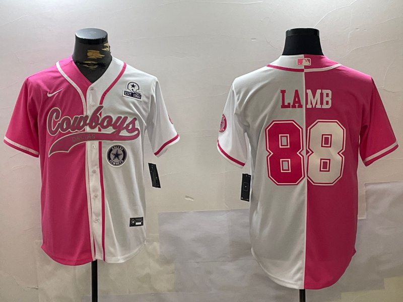 Men's Dallas Cowboys #88 CeeDee Lamb 2024 Arctic white red Stitched Baseball Jersey 6 Men's Dallas Cowboys #88 CeeDee Lamb 2024 Arctic white red Stitched Baseball Jersey 6