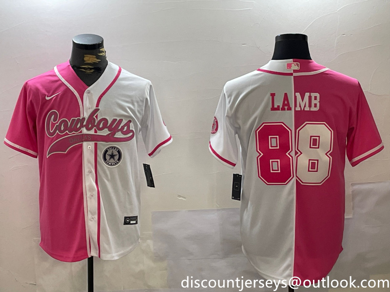 Men's Dallas Cowboys #88 CeeDee Lamb 2024 Arctic white red Stitched Baseball Jersey 2 Men's Dallas Cowboys #88 CeeDee Lamb 2024 Arctic white red Stitched Baseball Jersey 2