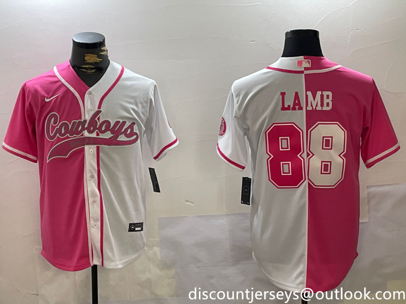 Men's Dallas Cowboys #88 CeeDee Lamb 2024 Arctic white red Stitched Baseball Jersey Men's Dallas Cowboys #88 CeeDee Lamb 2024 Arctic white red Stitched Baseball Jersey