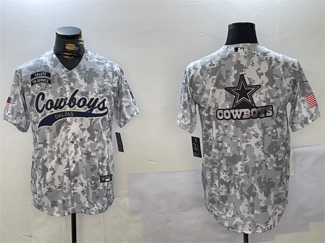 Men's Dallas Cowboys Team Big Logo 2024 Arctic Camo Salute To Service Stitched Baseball Jersey 2 Men's Dallas Cowboys Team Big Logo 2024 Arctic Camo Salute To Service Stitched Baseball Jersey 2