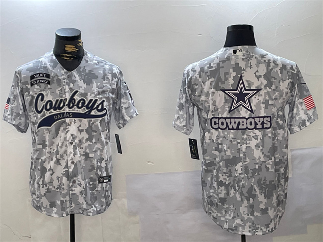 Men's Dallas Cowboys Team Big Logo 2024 Arctic Camo Salute To Service Stitched Baseball Jersey 1 Men's Dallas Cowboys Team Big Logo 2024 Arctic Camo Salute To Service Stitched Baseball Jersey 1