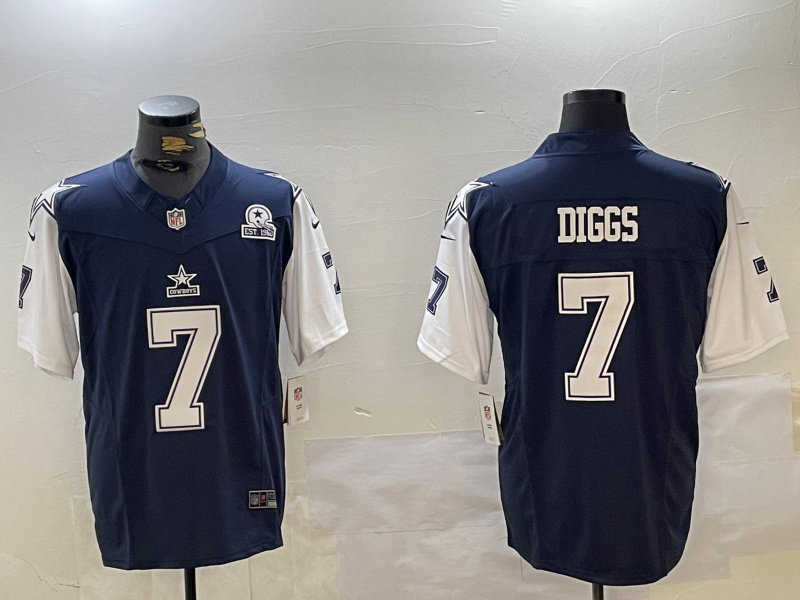 Men's Dallas Cowboys #7 Trevon Diggs Navy 2023 F.U.S.E. With 1960 Patch Vapor Limited Stitched Football Jersey 1 Men's Dallas Cowboys #7 Trevon Diggs Navy 2023 F.U.S.E. With 1960 Patch Vapor Limited Stitched Football Jersey 1