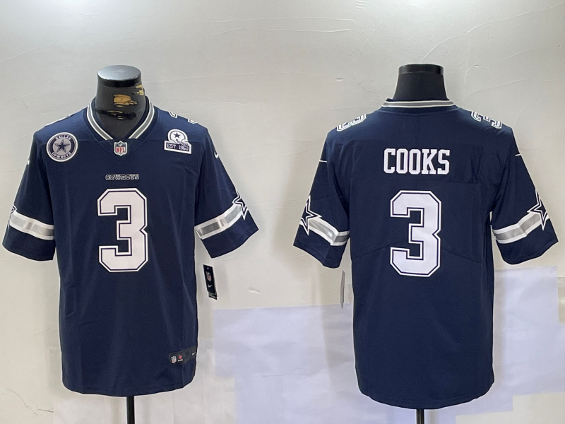 Men's Dallas Cowboys #3 Brandin Cooks Navy Vapor Untouchable Limited Stitched Football Jersey 5 Men's Dallas Cowboys #3 Brandin Cooks Navy Vapor Untouchable Limited Stitched Football Jersey 5