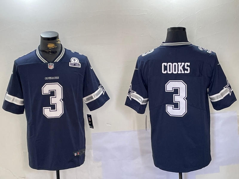 Men's Dallas Cowboys #3 Brandin Cooks Navy Vapor Untouchable Limited Stitched Football Jersey 2 Men's Dallas Cowboys #3 Brandin Cooks Navy Vapor Untouchable Limited Stitched Football Jersey 2