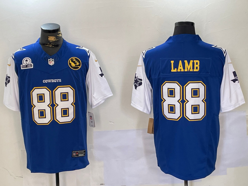 Men's Dallas Cowboys #88 CeeDee Lamb 2024 F.U.S.E. Navy Gold With Texas & John Madden Patch Stitched Football Jersey 1 Men's Dallas Cowboys #88 CeeDee Lamb 2024 F.U.S.E. Navy Gold With Texas & John Madden Patch Stitched Football Jersey 1