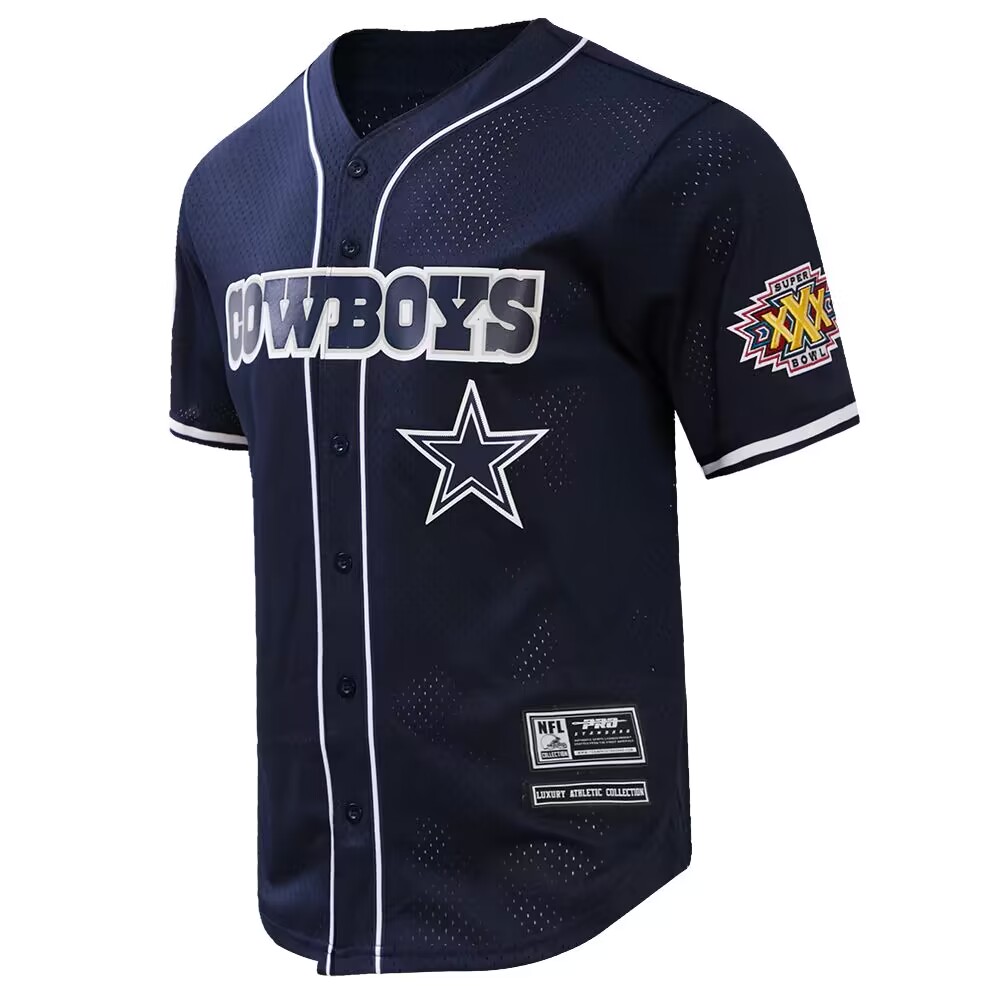 Custom MEN'S NFL DALLAS COWBOYS LOGO CLASSIC MESH BUTTON UP SHIRT Navy Custom MEN'S NFL DALLAS COWBOYS LOGO CLASSIC MESH BUTTON UP SHIRT Navy