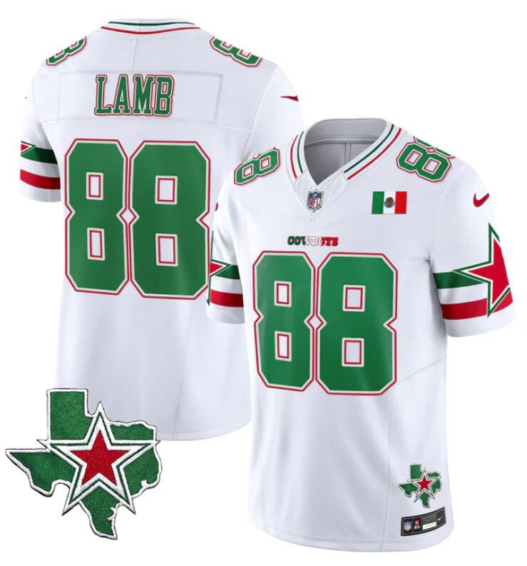 Men's Dallas Cowboys #88 CeeDee Lamb 2024 Mexico White F.U.S.E. Stitched Football Jersey Men's Dallas Cowboys #88 CeeDee Lamb 2024 Mexico White F.U.S.E. Stitched Football Jersey