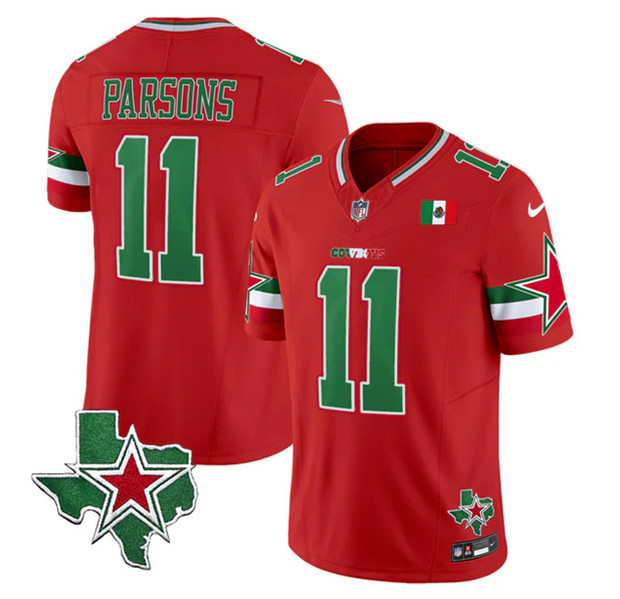 Men's Dallas Cowboys #11 Micah Parsons 2024 Mexico Red F.U.S.E. Stitched Football Jersey Men's Dallas Cowboys #11 Micah Parsons 2024 Mexico Red F.U.S.E. Stitched Football Jersey