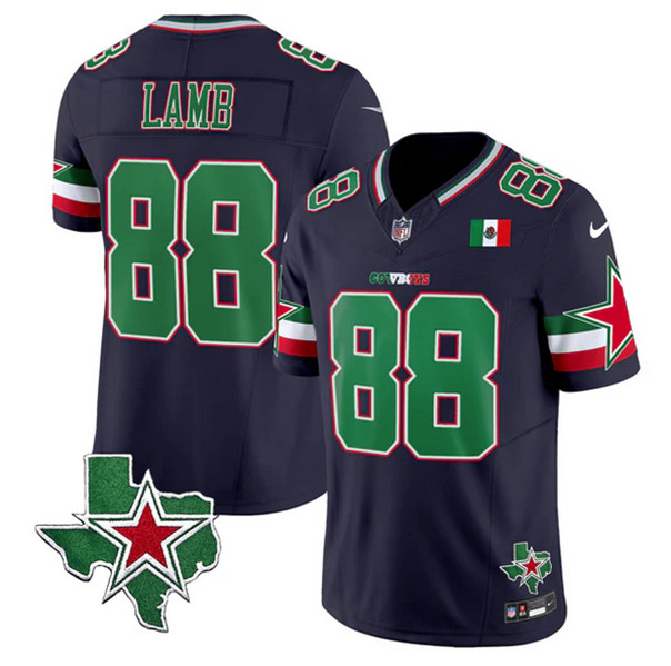 Men's Dallas Cowboys #88 CeeDee Lamb 2024 Mexico Navy F.U.S.E. Stitched Football Jersey Men's Dallas Cowboys #88 CeeDee Lamb 2024 Mexico Navy F.U.S.E. Stitched Football Jersey
