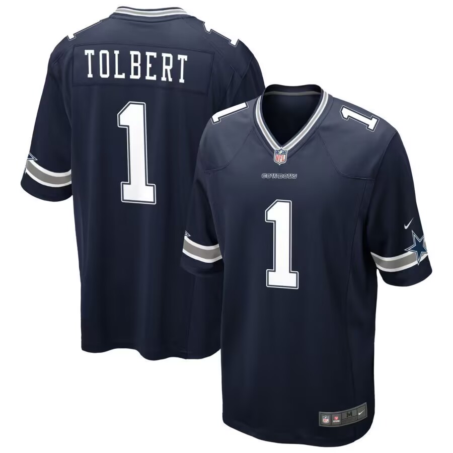 Dallas Cowboys #1 Jalen Tolbert Navy Blue Vapor Limited Jersey Dallas Cowboys #1 Jalen Tolbert Navy Blue Vapor Limited Jersey