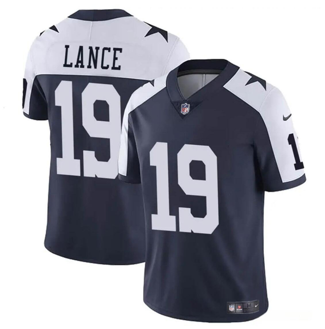 Men's Dallas Cowboys #19 Trey Lance Navy White Thanksgiving Vapor Untouchable Limited Stitched Football Jersey Men's Dallas Cowboys #19 Trey Lance Navy White Thanksgiving Vapor Untouchable Limited Stitched Football Jersey