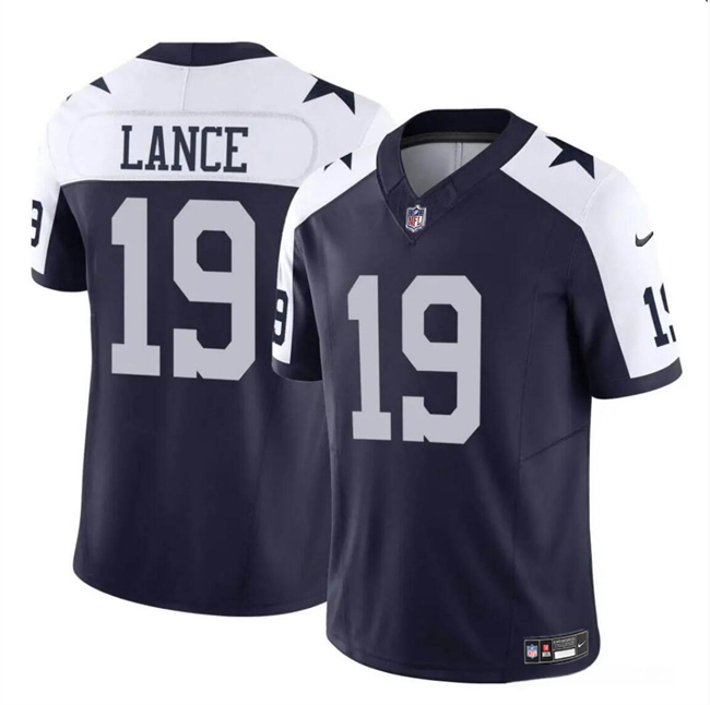 Men's Dallas Cowboys #19 Trey Lance Navy White 2023 F.U.S.E Vapor Untouchable Limited Stitched Football Jersey Men's Dallas Cowboys #19 Trey Lance Navy White 2023 F.U.S.E Vapor Untouchable Limited Stitched Football Jersey